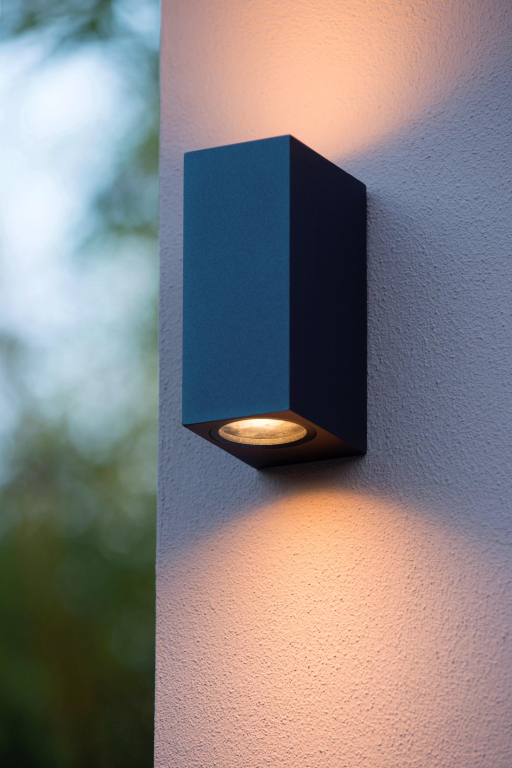 Lucide Zaro 2 wandlamp buiten IP44 vierkant wit
