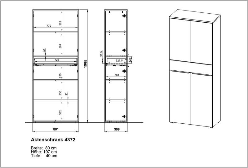 MID.YOU Aktenschrank MAILAND