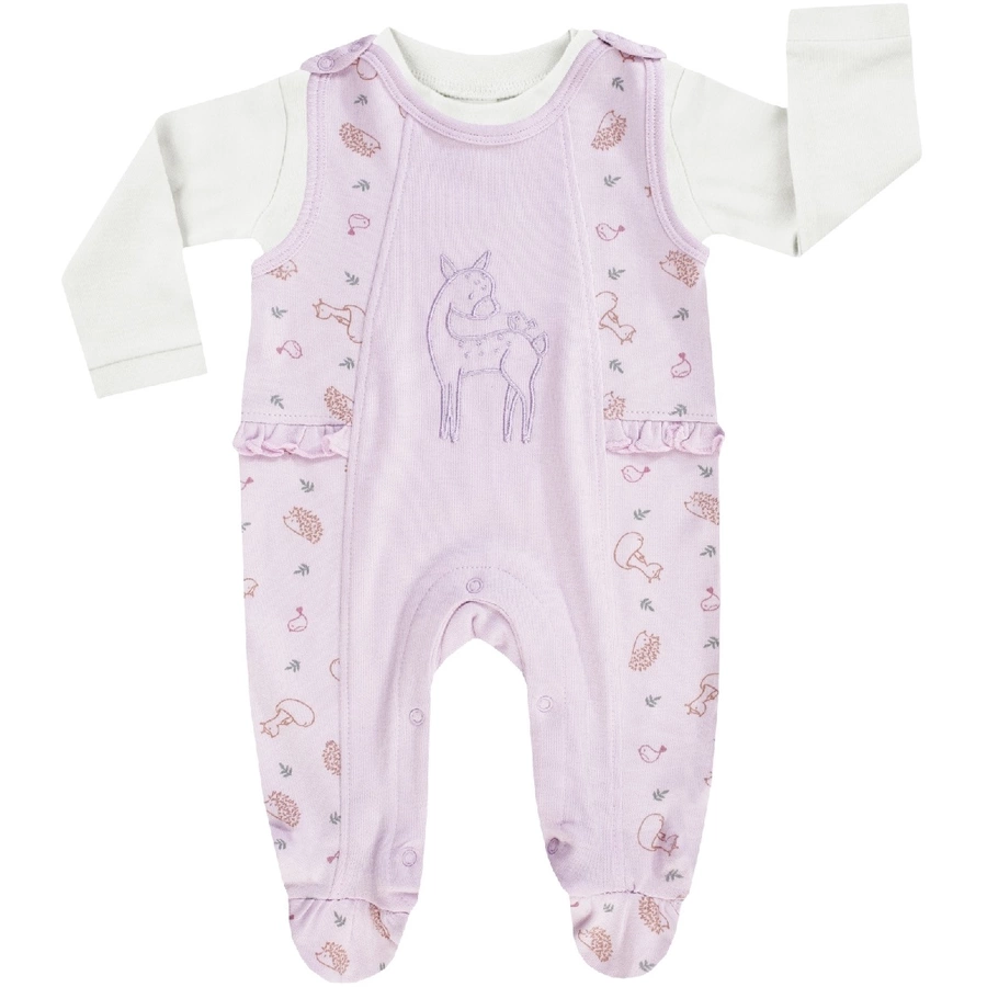 JACKY Strampler-Set WOODLAND TALE fliederoff-white