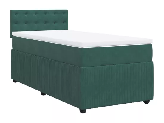 Sommier à lattes de lit avec matelas Vert foncé 90x190 cm