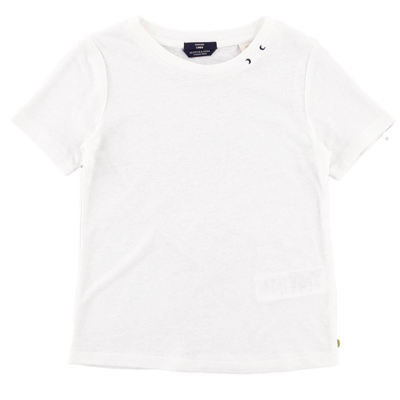 Scotch & Soda T-Shirt en Lin mélangé détail col blanc