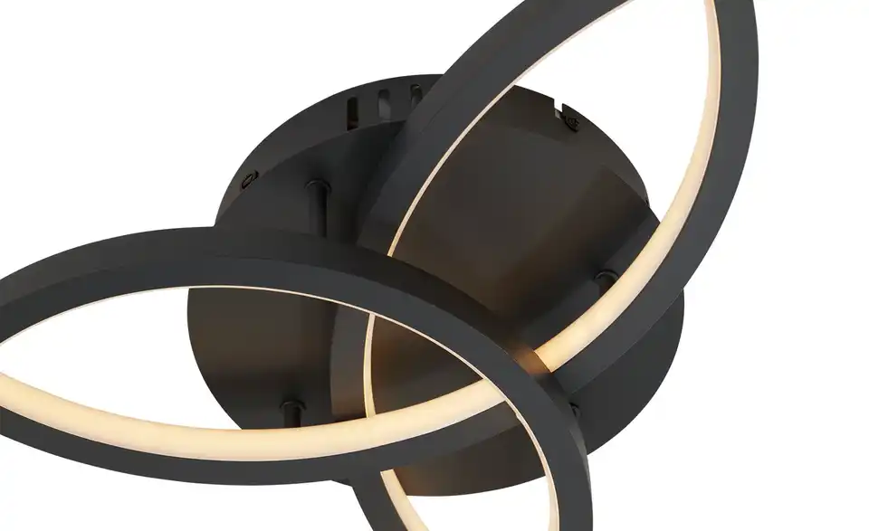 Trio LED Deckenleuchte 3-flammig Schwarz, lackiert