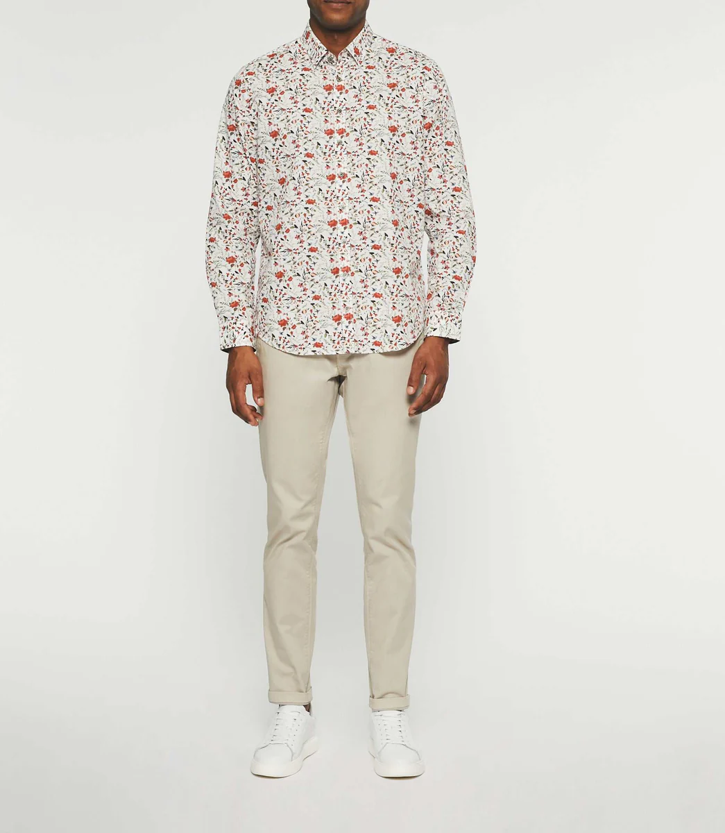 Chemise casual à imprimé blanche JILL