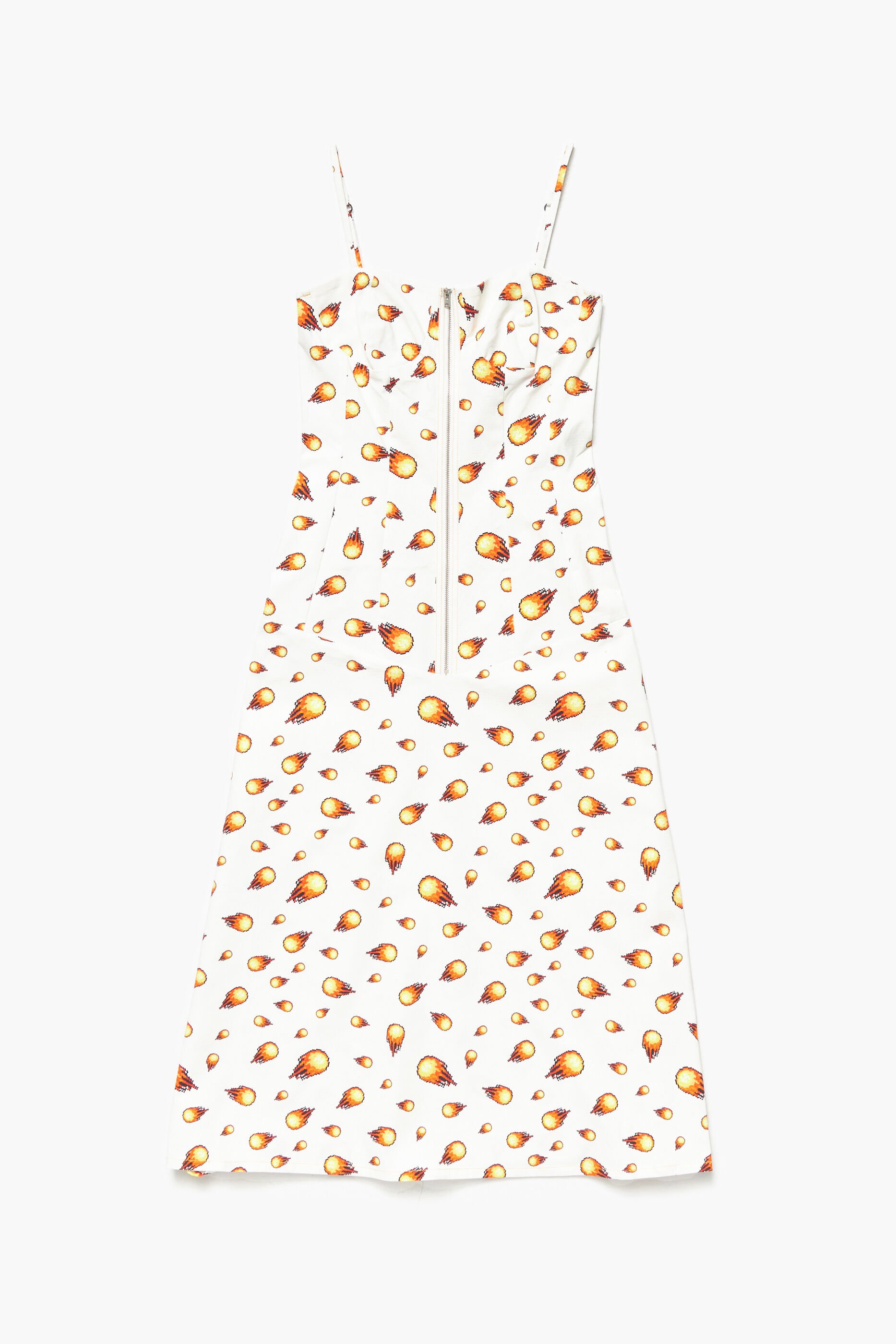 Vestido longo com estampa White Fire