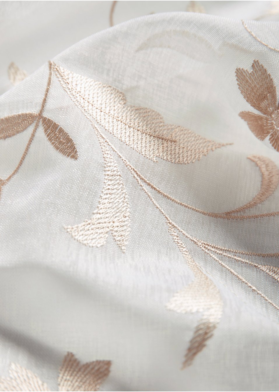 Vitrage avec broderie florale (1 pce.)
