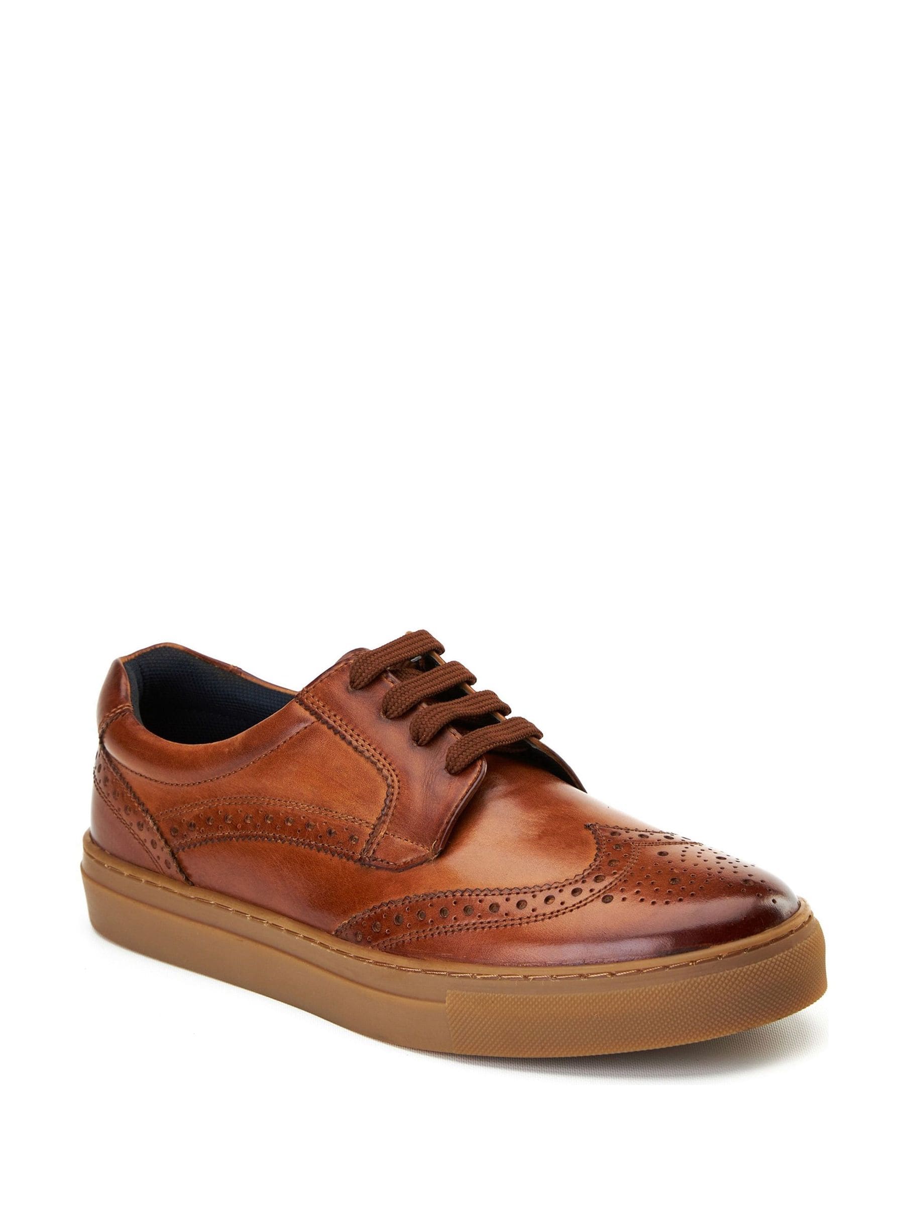 Burnt Tan Brown - Base London Clapton Brogue Trainer
