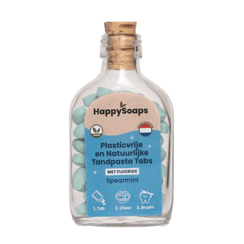 HappySoaps Tandpasta Tabs met FluorideSpearmint 130 gr