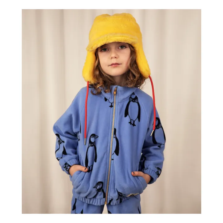 Mini Rodini Veste Polaire Polyester Recyclé Pingouin | Bleu