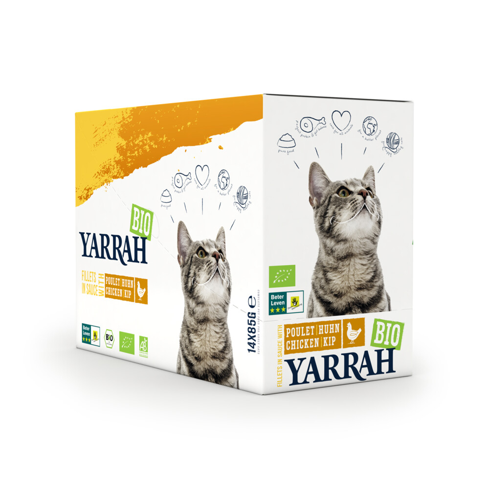 14x Yarrah Bio Kattenvoer Kip85 gr