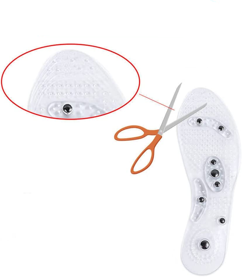 (1 Paar) Gr. 41-44 Magnetische Schuhsohlen Massage Einlegesohlen - Transparent