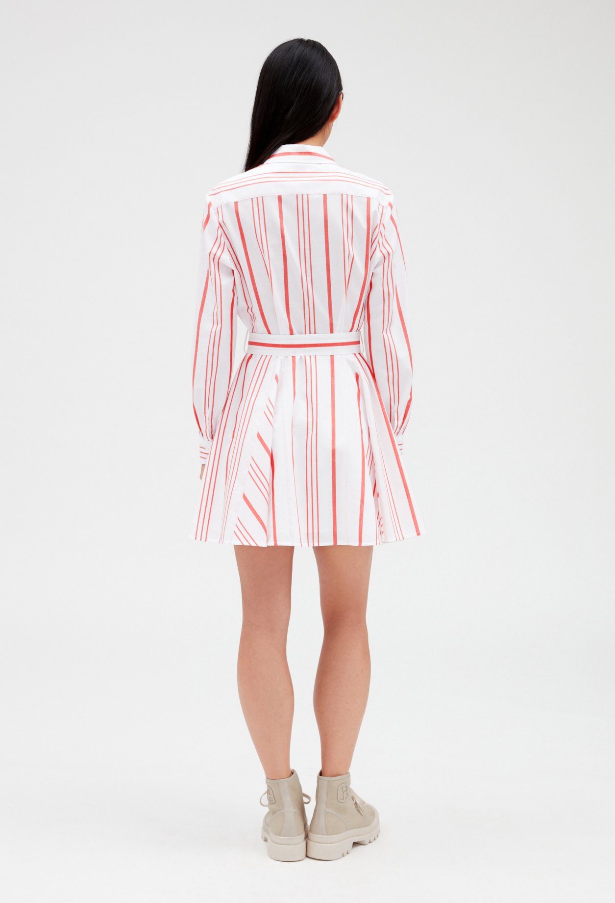 Robe chemise courte rayee