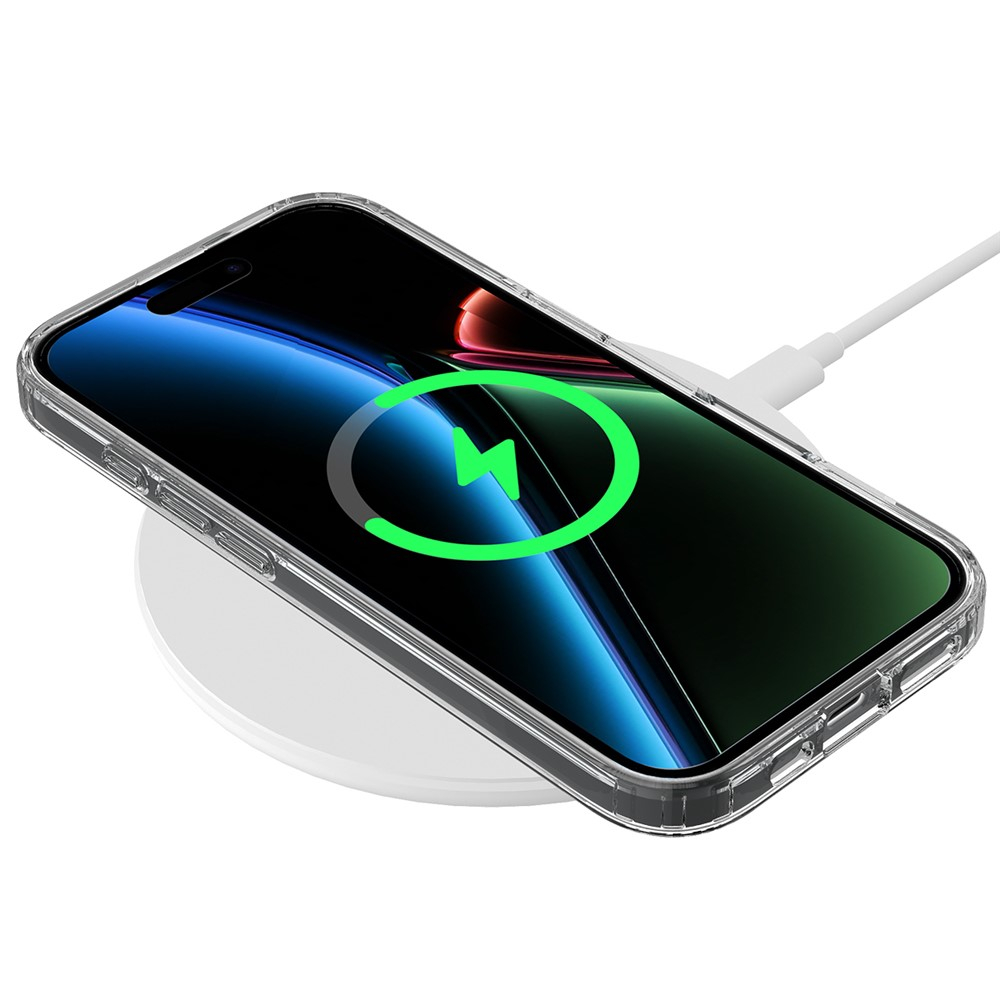 iPhone 17 MagSafe Hybrid Hülle TPU Bumper Acryl Rückseite Air Cushion Fallschutz - Transparent