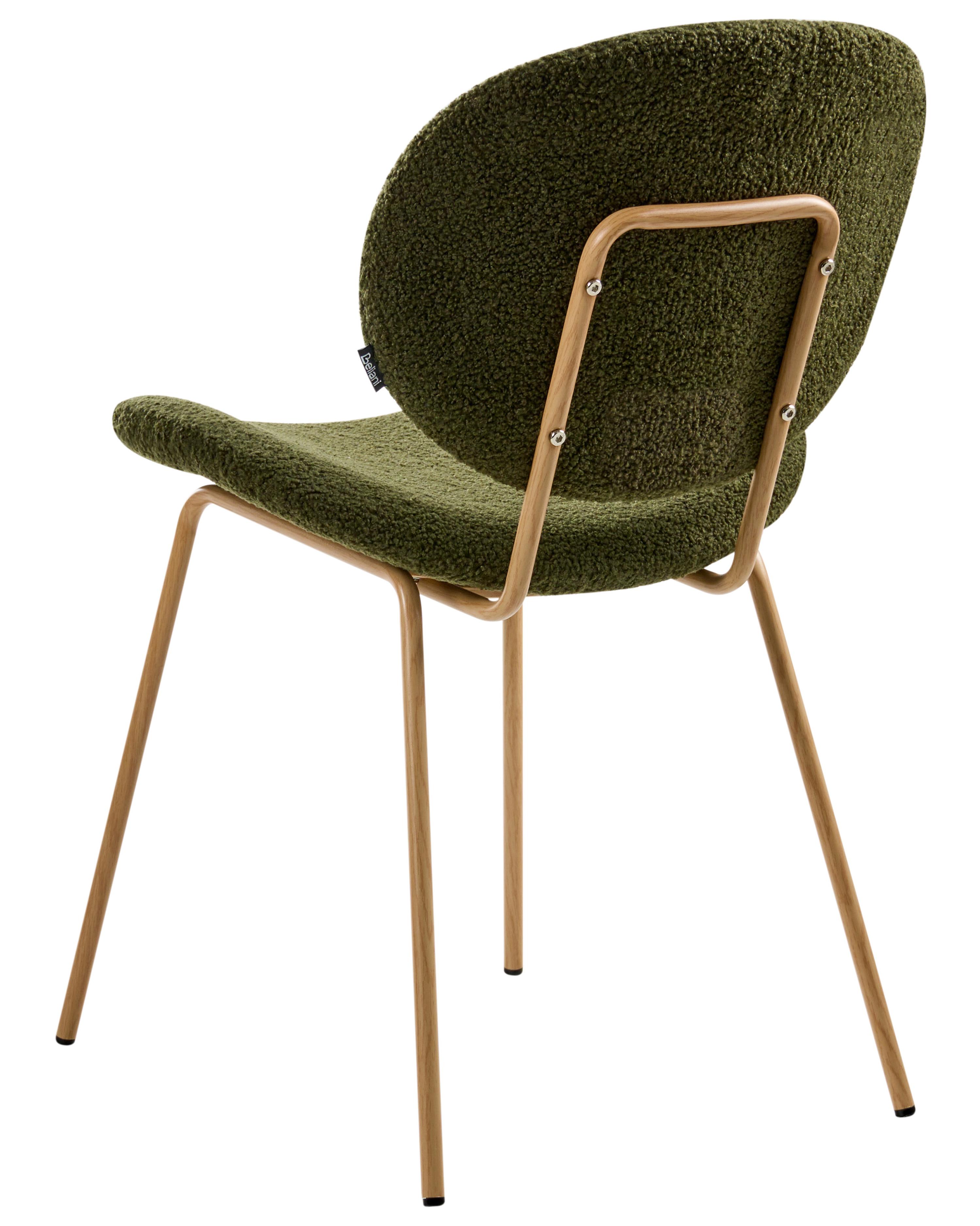 Set van 2 eetkamerstoelen LUANA Bouclé Donkergroen