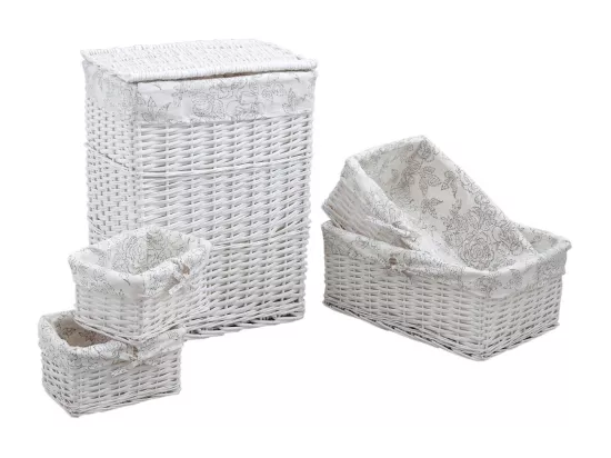 Panier à linge avec corbeilles (Lot de 5)