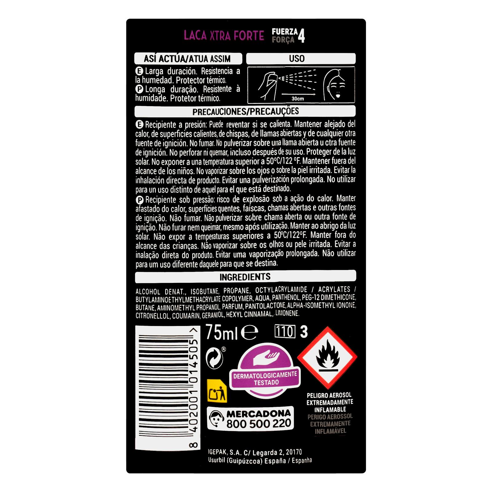Laque pour cheveux Deliplus Xtra Forte, tenue 4