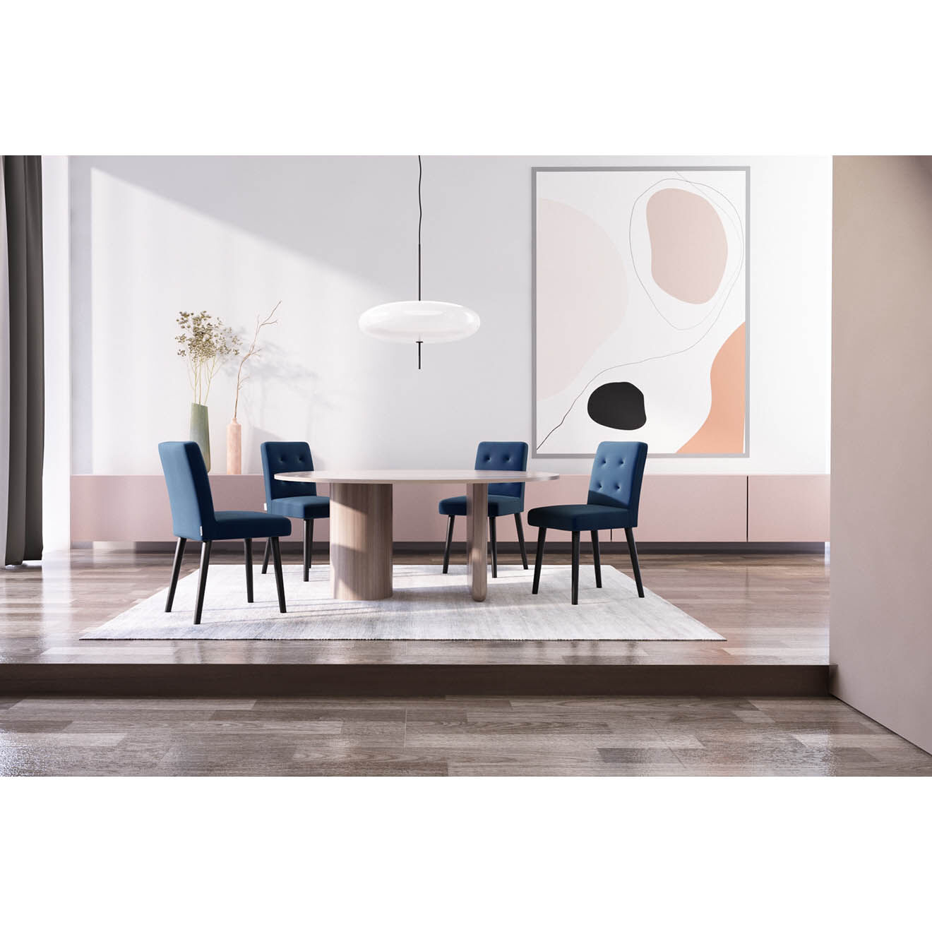 Rodier Intérieurs Chaise Haring bleu marine - 52x57x83 cm