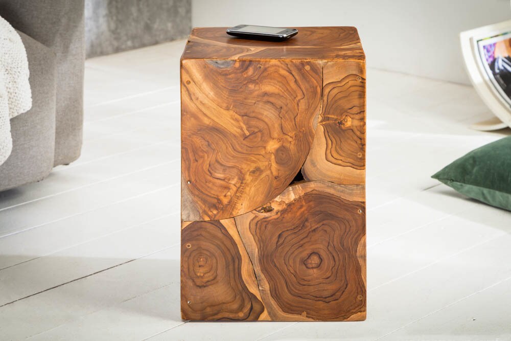 riess-ambiente Beistelltisch SQUARE - 30cm Teakholz Würfel Sitzhocker massiv
