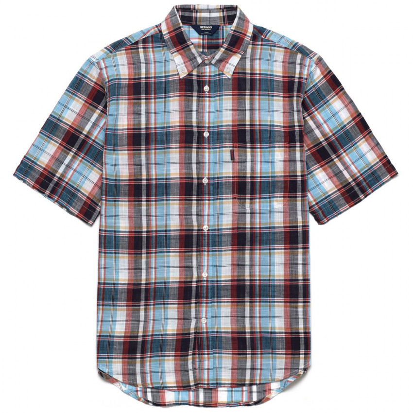 CALAIS Fancy White Blue Red sky-CHEMISE SEBAGO HOMME