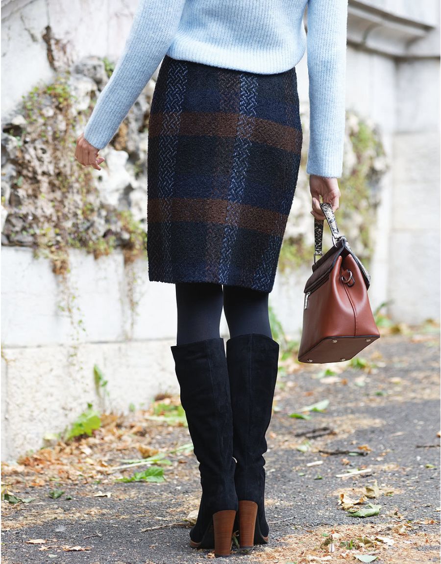 Jupe bleue mélange laine