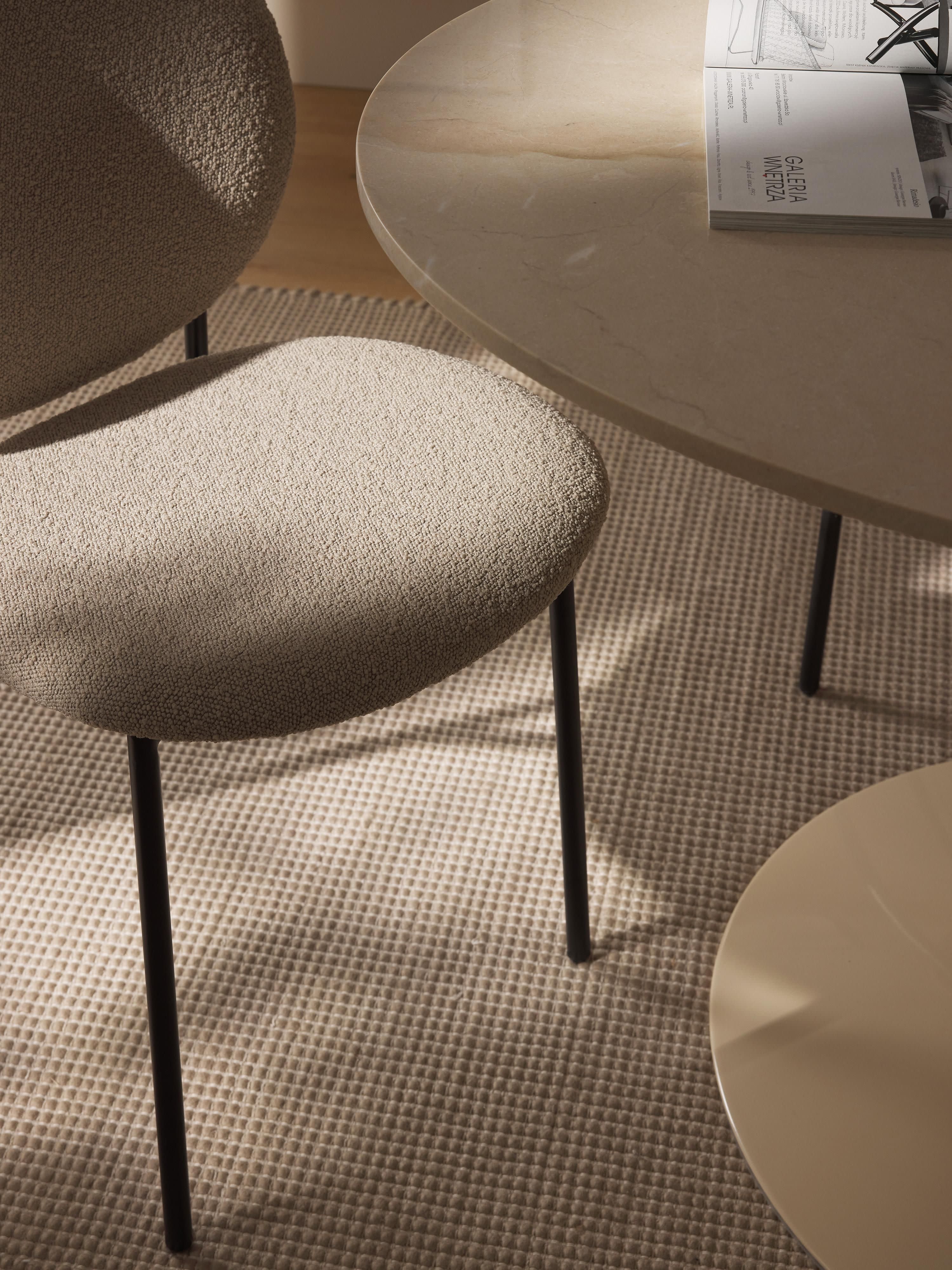 Bouclé gestoffeerde stoelen Ulrica, 2 stuks