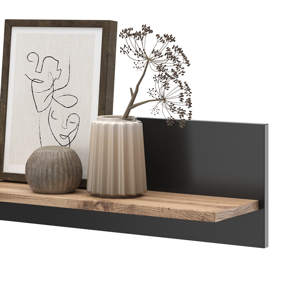 Vicco Wandregal Amber Eiche Wotan Anthrazit 100 x 20 cm Wandhalterung