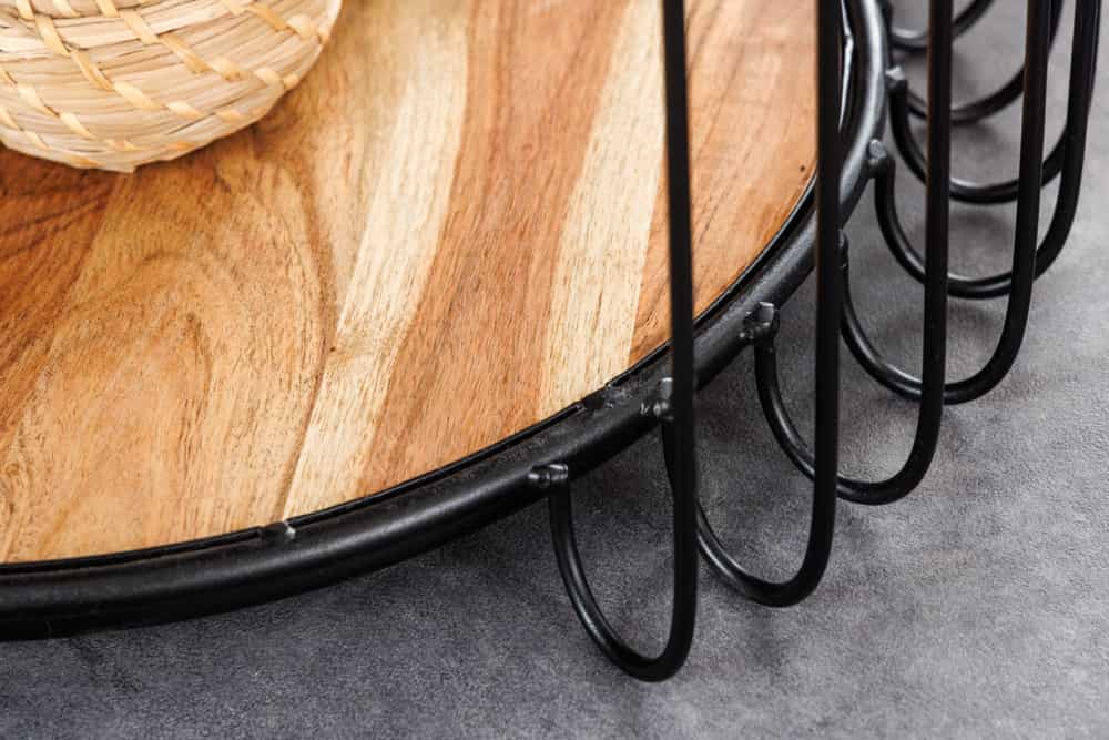 Industrial Beistelltisch TRUE ELEMENTS 50cm natur Akazie Massivholz