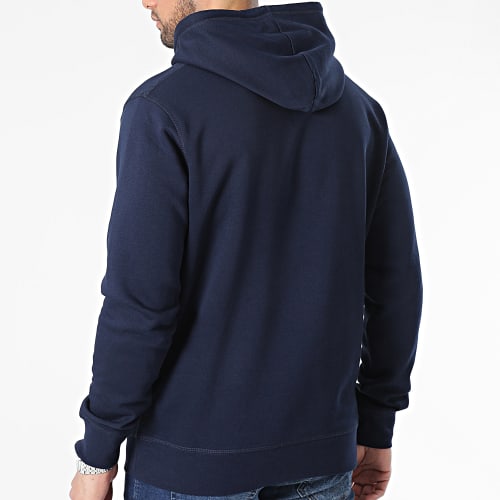 Sweat Capuche Oxford Bleu Marine Blanc
