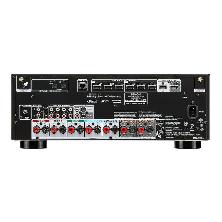 Denon AVR-X2800H DAB Noir + pack d'enceintes Triangle Elara Châtaignier