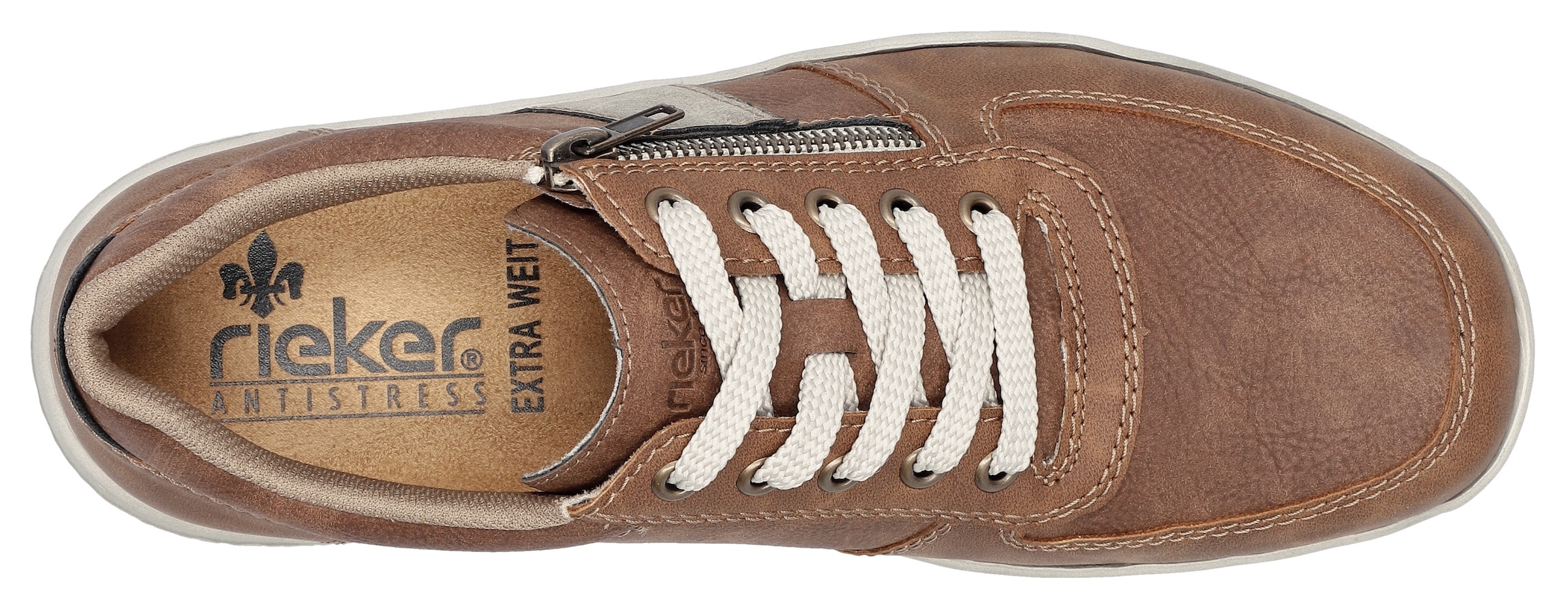 Rieker Schnürschuh  mit Aussenreissverschluss, Freizeitschuh, Halbschuh, Schnürschuh