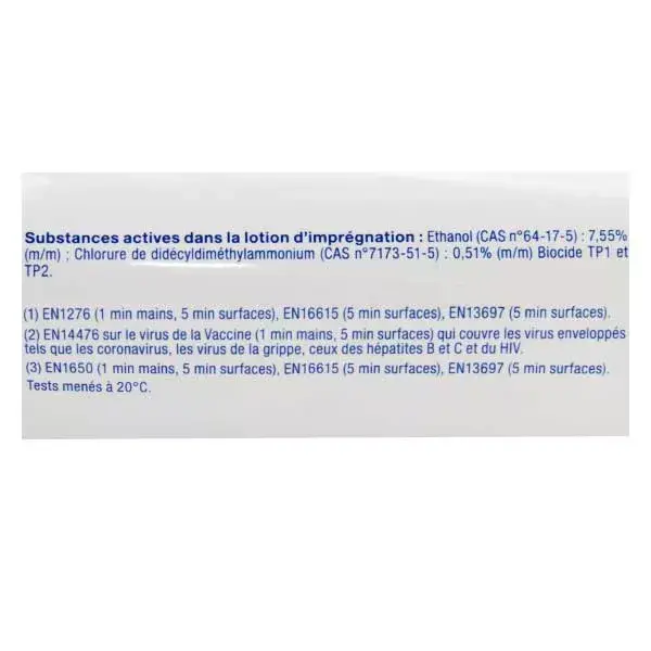 Lenços umedecidos Baccide para mãos e superfícies, 32 unidades.