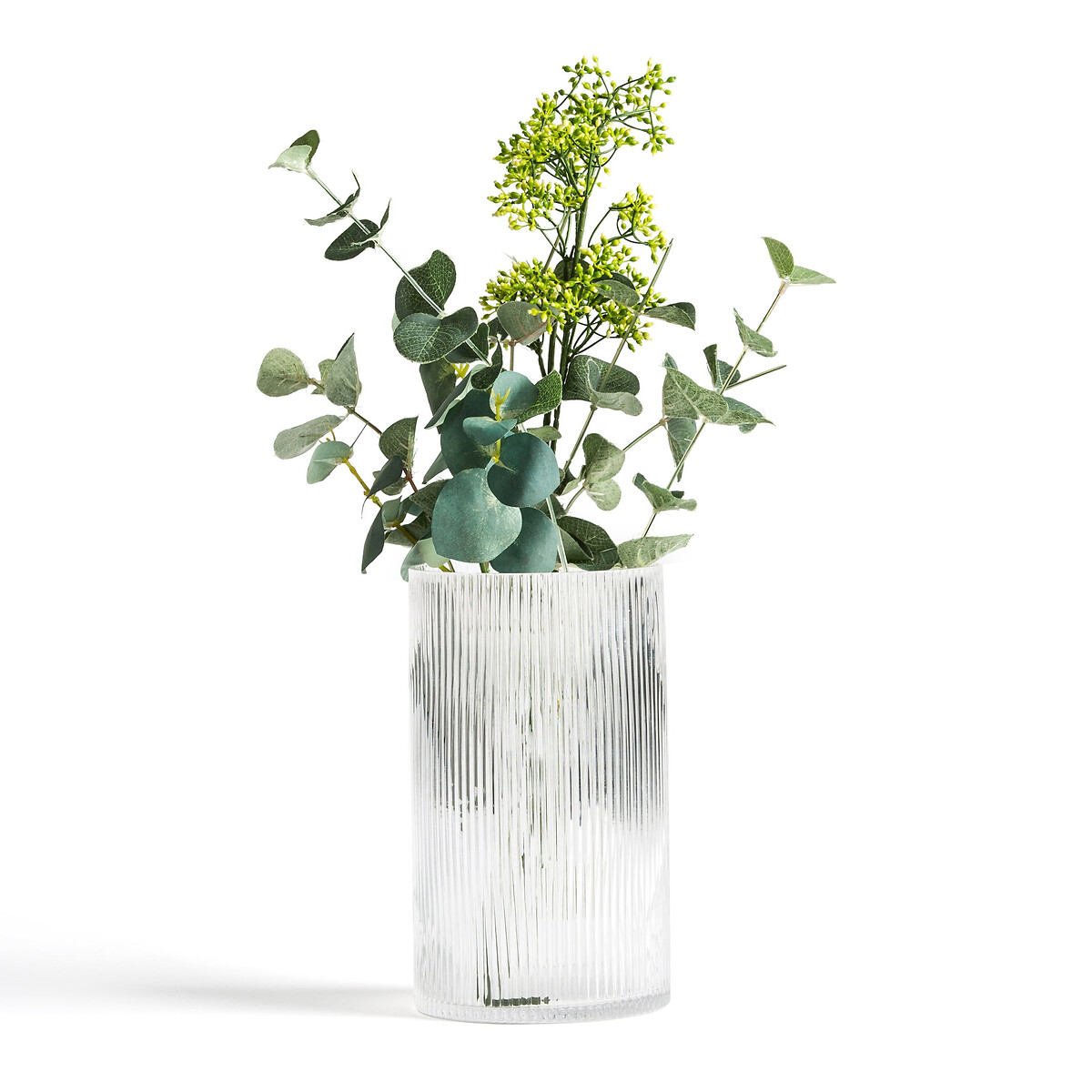 LA REDOUTE INTERIEURS<br>Vaso de vidro reto com ranhuras, 22,5 cm de altura, Afa