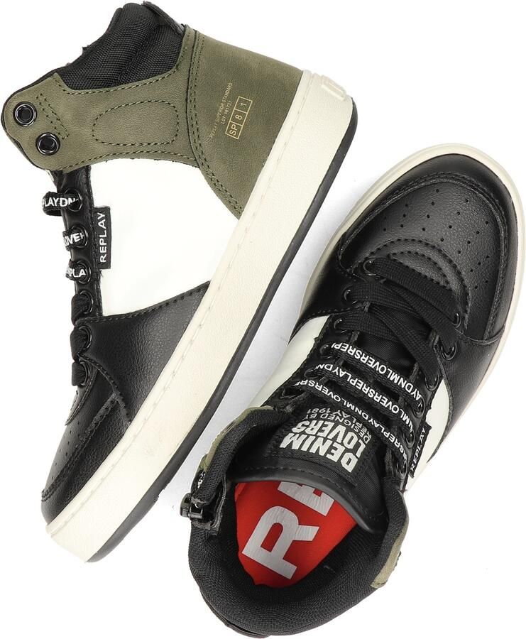 Replay Cobra 6 sneakers zwart groen Mesh Logo 38