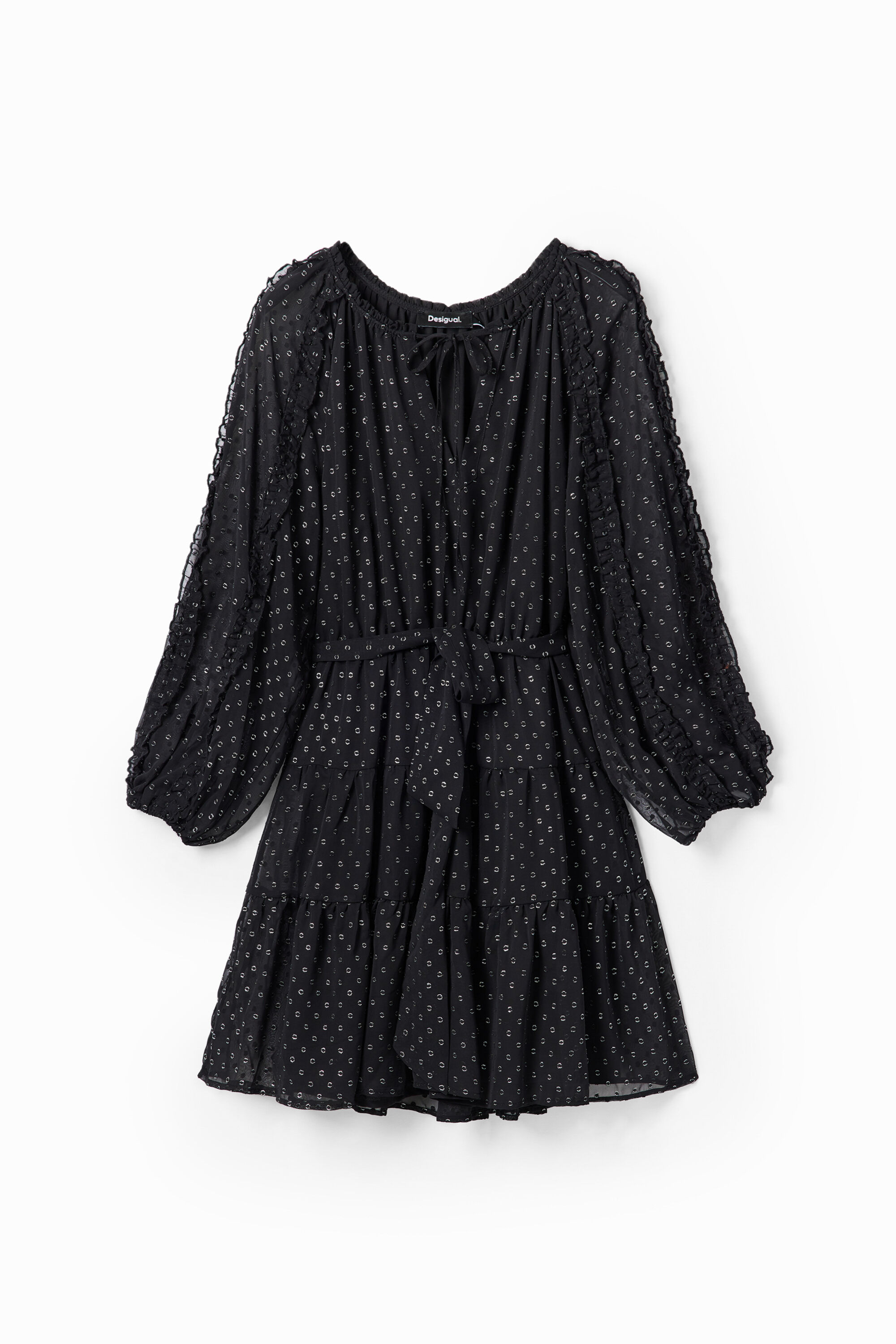 Vestido curto gasa plumeti