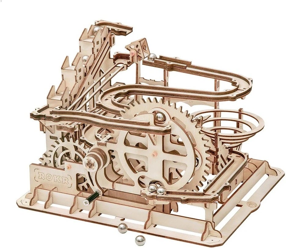Robotime 3D puzzel Rokr knikkerbaan 25,5 x 23,5 x 18,5 cm