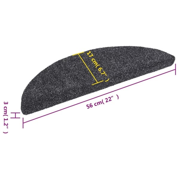 vidaXL Selvklebende trappematter nålestempel 15 stk 56x17x3cm mørk grå