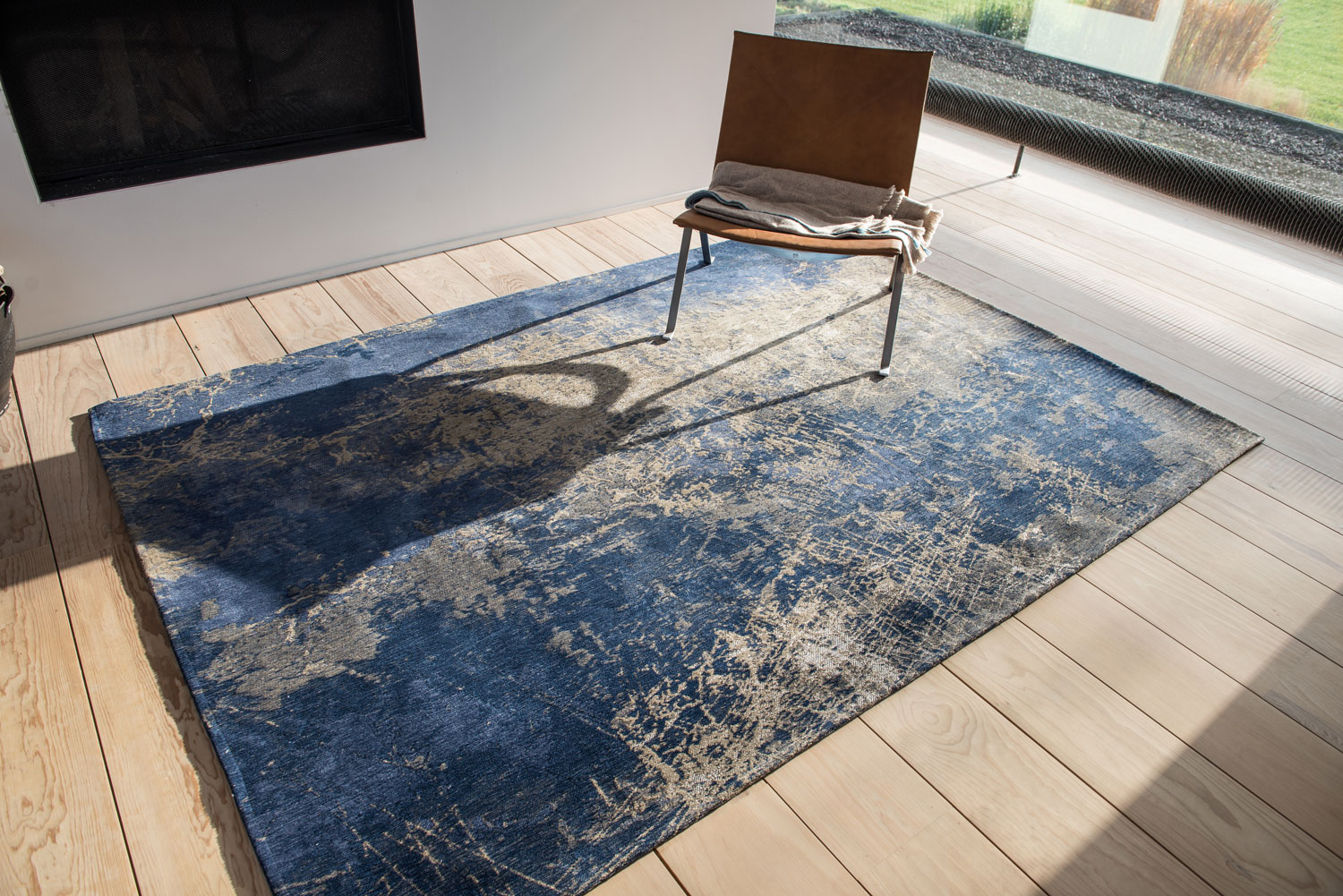 Ecorugs vloerkleed Cracks blauw 140x200 cm