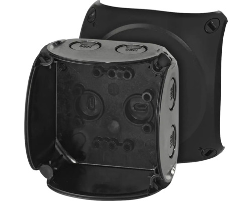 Hensel KF 0200 B Kabelaansluitdoos tot 2,5 mm² zonder aansluitklem, zwart, opbouw, BxHxD 93x93x62 mm
