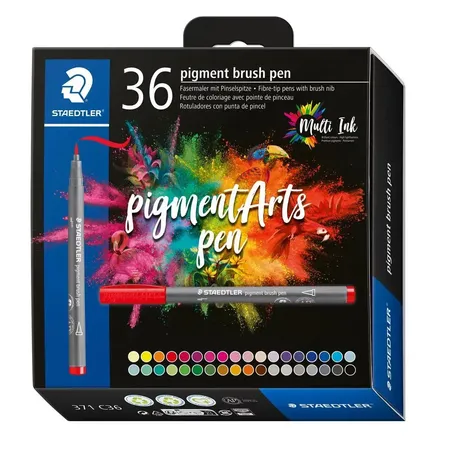 STAEDTLER®pigment brush pen 371 im Set, 36-teilig