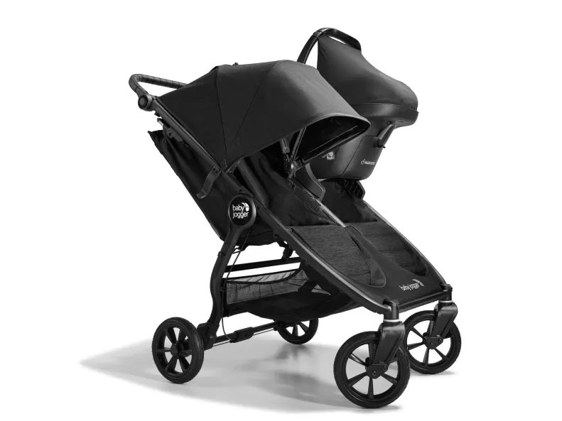 Baby Jogger city mini GT2 double, Baldakin, Tandem barnevogn, Ethvert køn, Solidt hjul, Sammenfoldelig, Sort