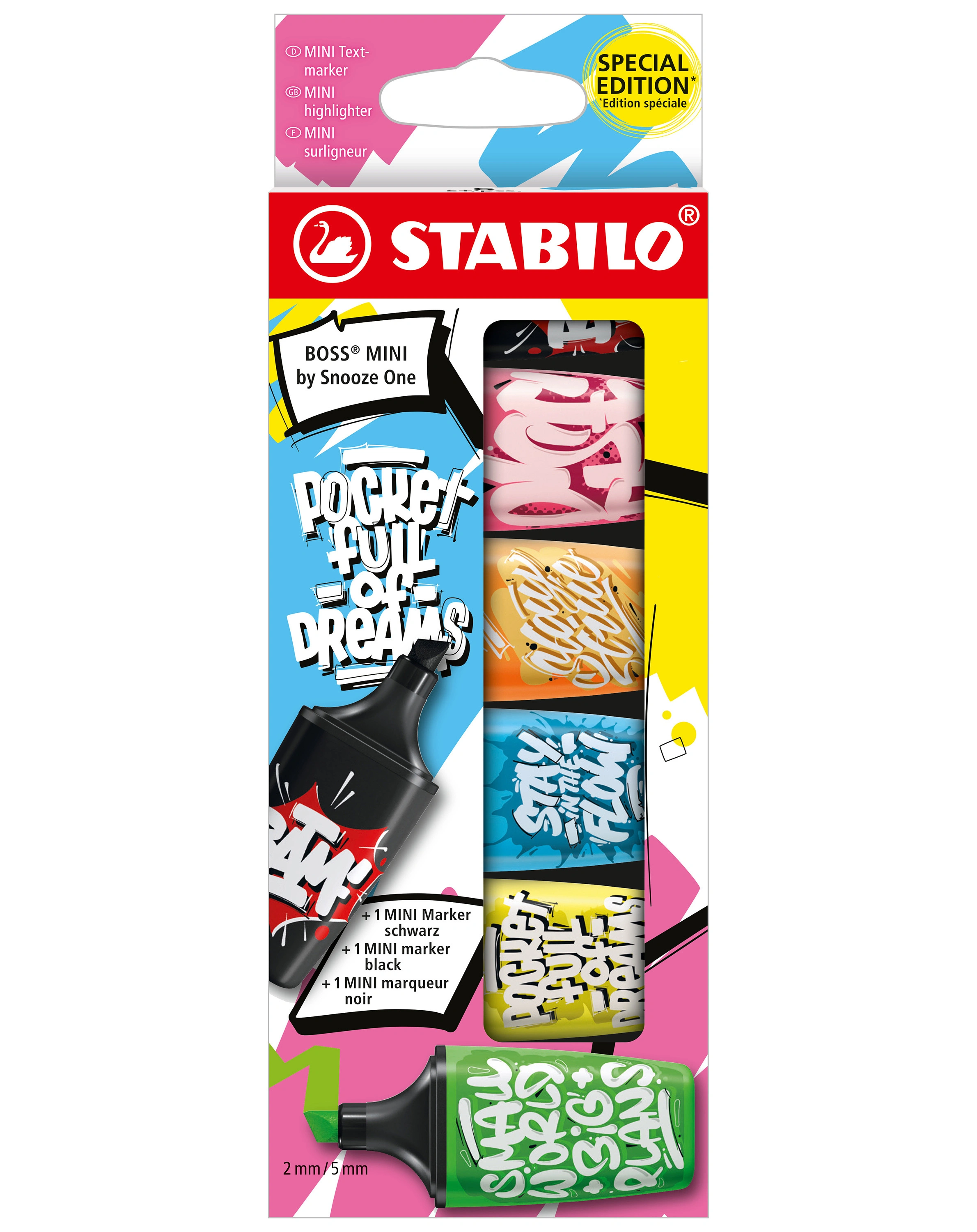 Textmarker STABILO® BOSS MINI by Snooze One 6er-Pack