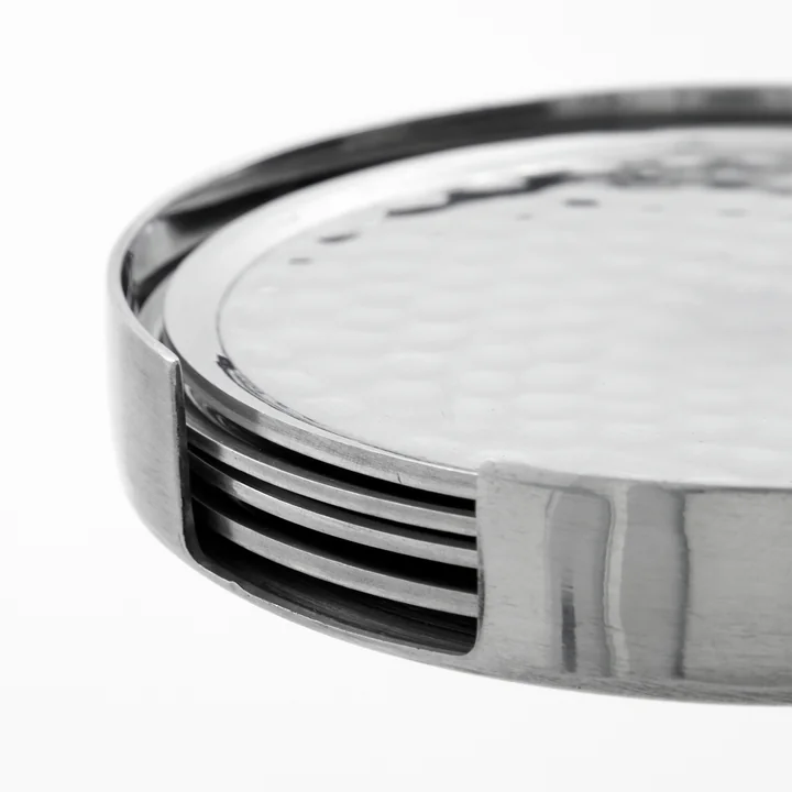 House Doctor - Coaster Glasuntersetzer, silber (5er-Set)