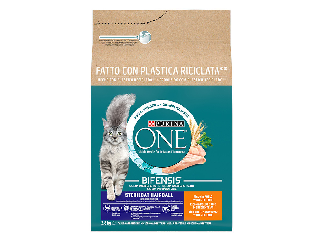 RAÇÃO PARA GATO PURINA ONE ESTERILIZADO E BOLAS DE PÊLO 2.8KG