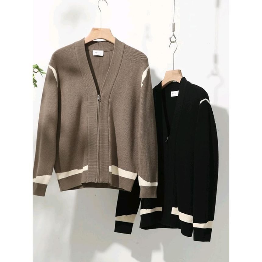 Phoneus - Tweekleurige cardigan met rits