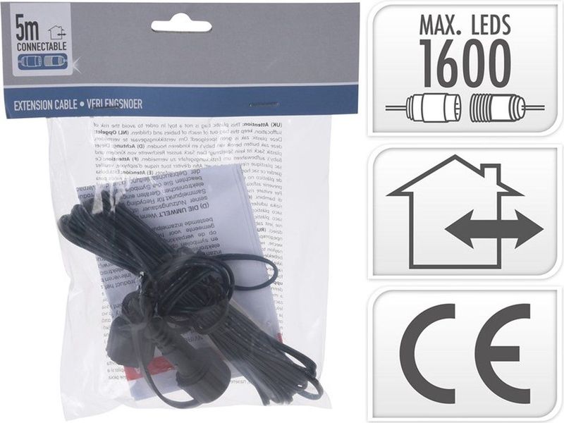 Kerstverlichting verlengkabel - 5 meter - ip44 waterdicht