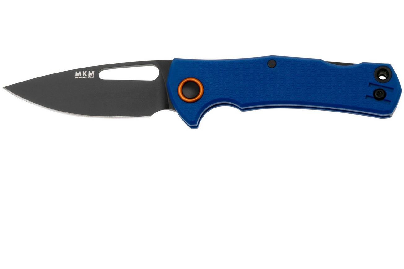 MKM Lov LV-PBL, Black Drop Point Böhler N690, Blue FRN, Backlock, zakmes, Jesper Voxnaes design