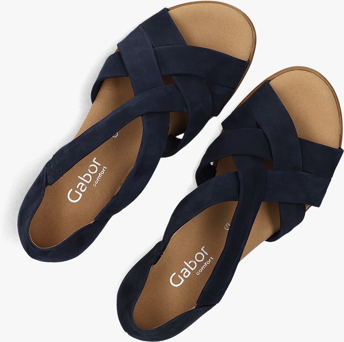 donkerblauwe gabor sandalen met hak 782