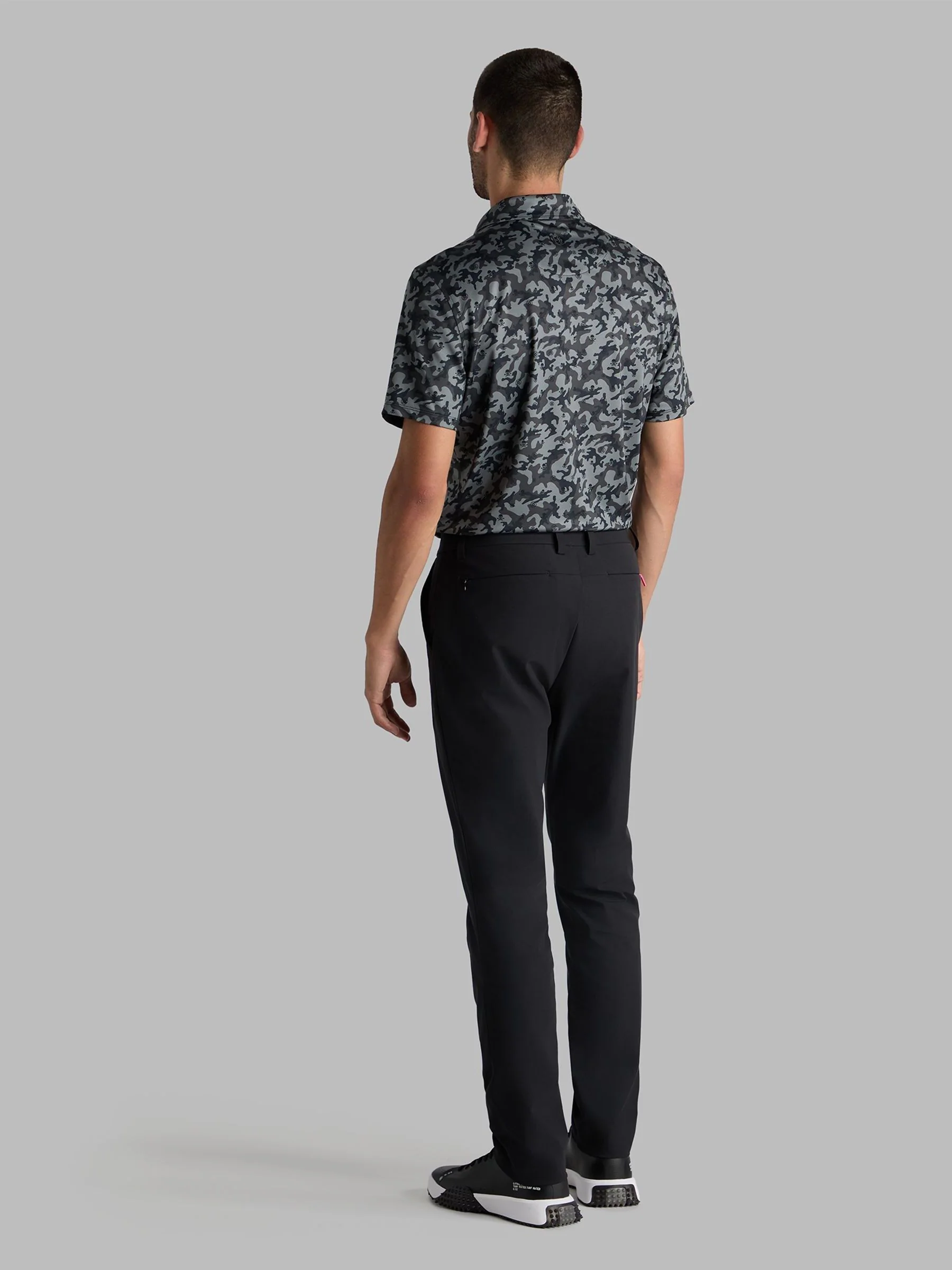 Zwart - G/Fore Mapped Icon Camo Tech Jersey Polo Shirt
