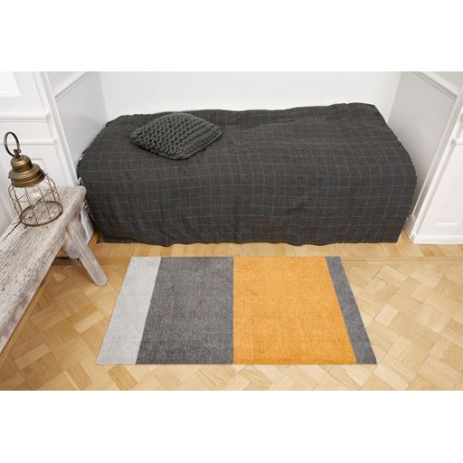Tica Copenhagen Stripe Horisontal Gulvtæppe, Lys Grå/Grå/Dijon, 60x90 cm