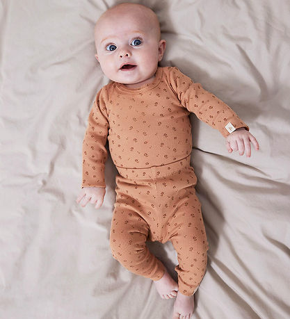 Lil' Atelier Body l/ä - NbfGago - Noos - Nougat m. Blumen