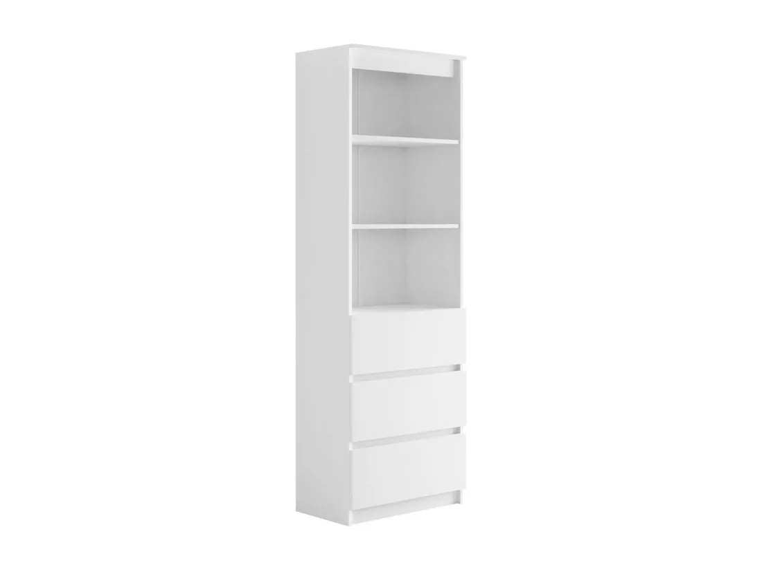 Étagère Comfivo 184, Avec tiroirs, Stratifié, Nombre de tiroirs: 3, 180x60x35cm, Blanc
